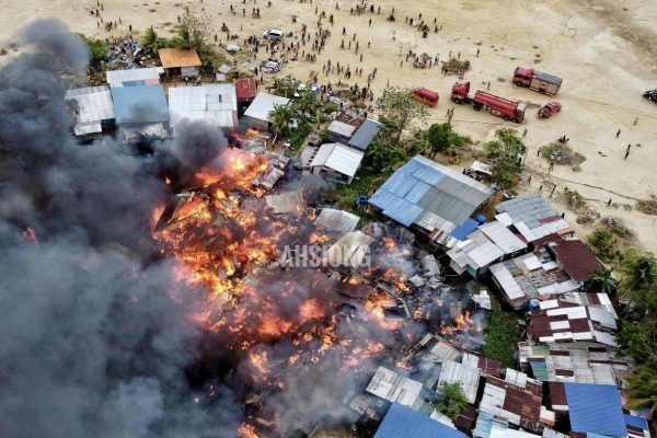22 rumah termasuk surau musnah terbakar di Kampung Sentosa Jaya Sandakan